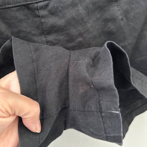 Grass Collection Linen Romper Halter Neck Ruffle Lightweight Minimalist Black 11 - Picture 9 of 10